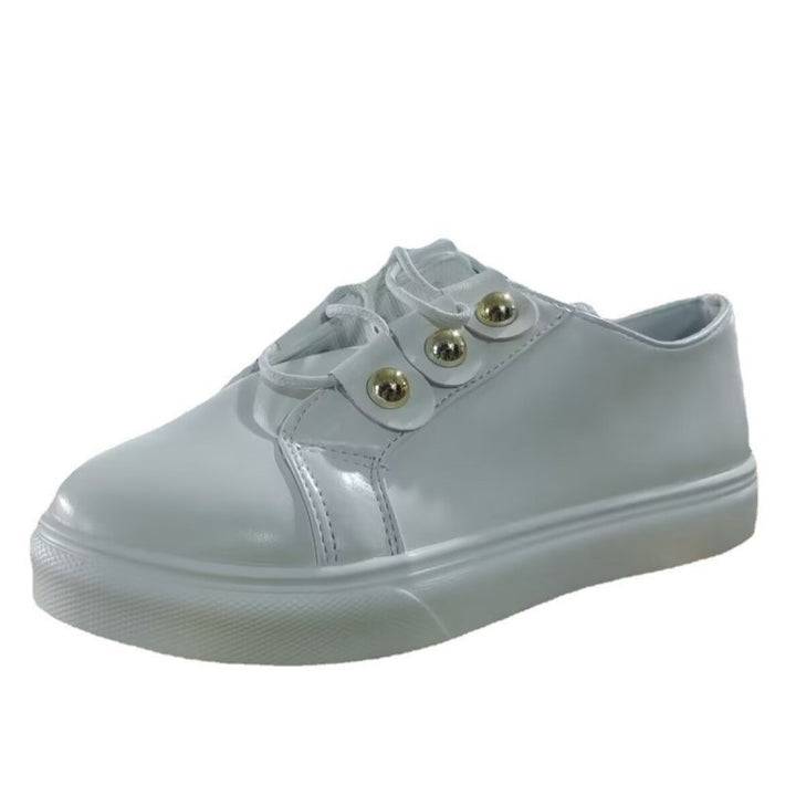 Dame Slip-On Sneakers med skræddersyet metallic-overflade og dekorative knapdetaljer Stilla