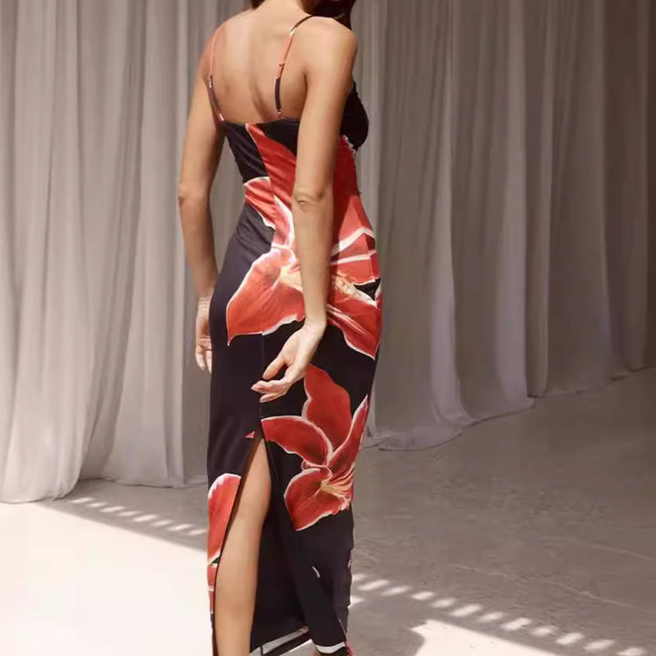 Dame Floral Print Figurtilpasset Maxi Kjole Stilla