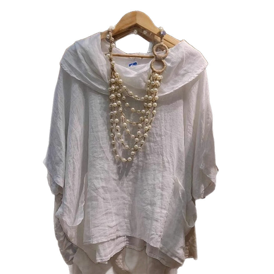 Damer Oversize Bluse med generøs krave Stilla