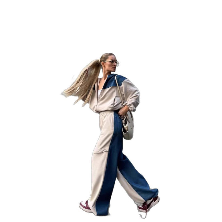 Kvinders sporty outfit med moderne farvekontast Skovae