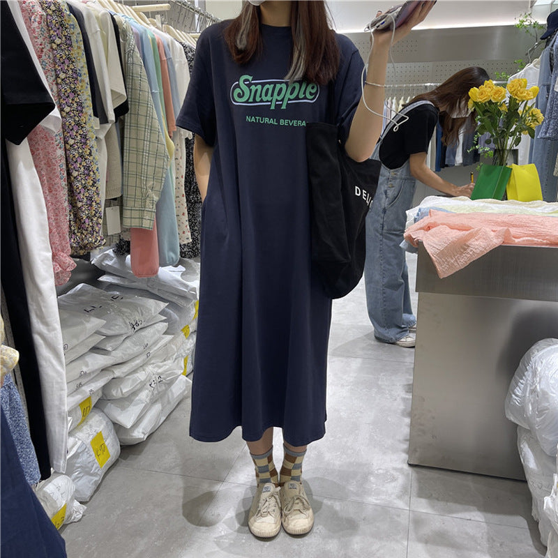 Femme Stilfuldt Logo Trykt T-Shirt Kjole Stilla