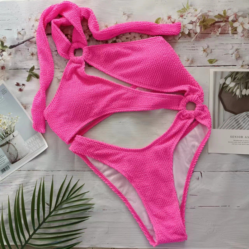 Dame Triangle-Bikini med spændende cut-out og elastisk stof Skovae