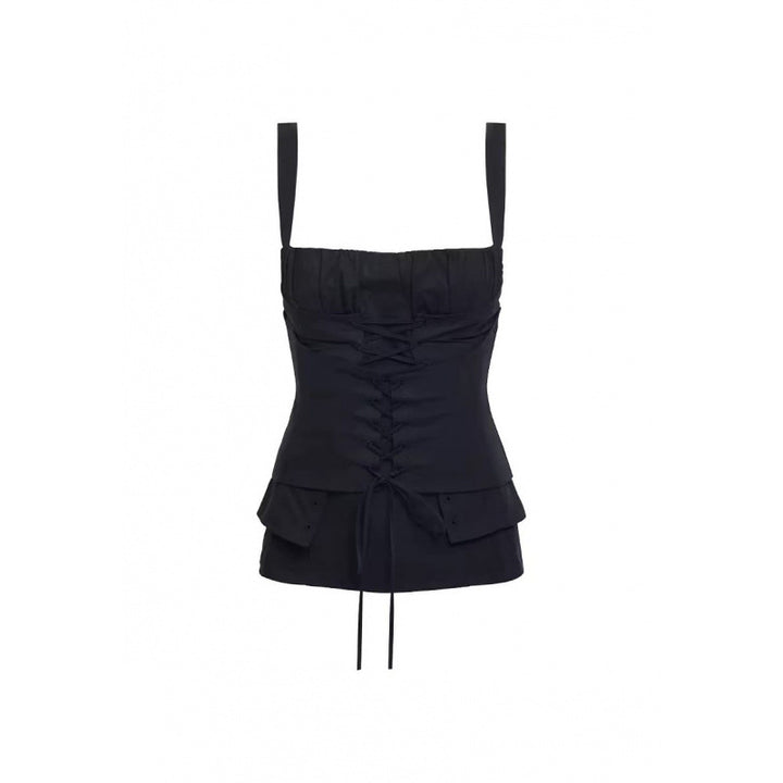 Kvinde snørebånd peplum top Stilla