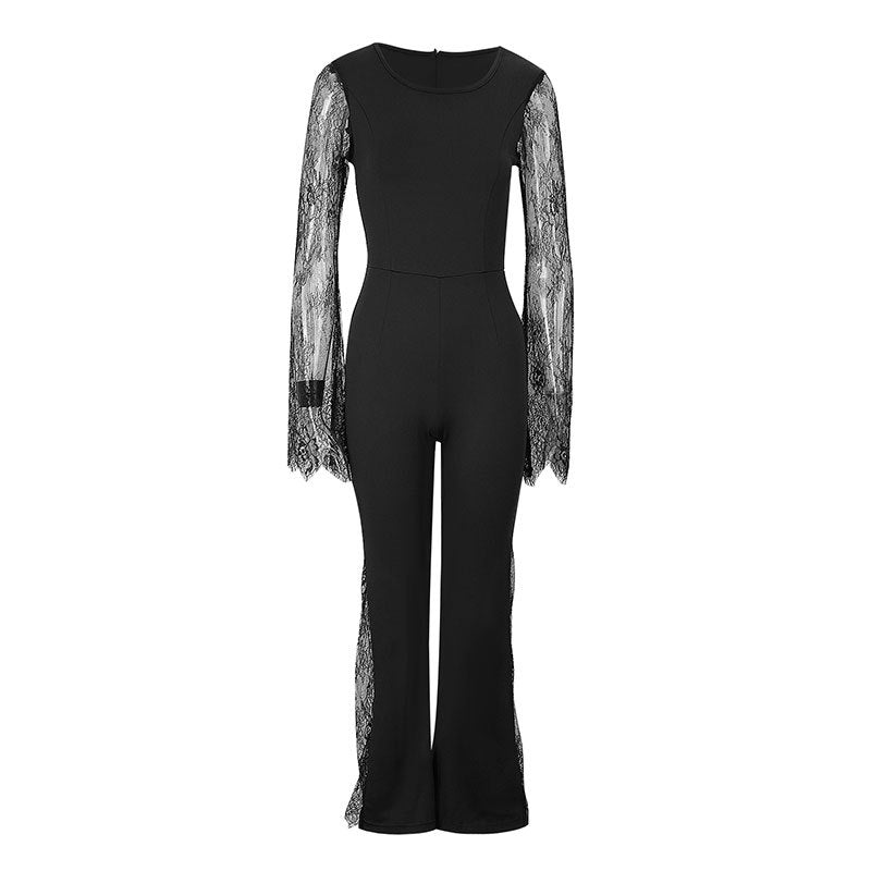 Dame Elegant jumpsuit med skinnende spids og bredt ben Skovae