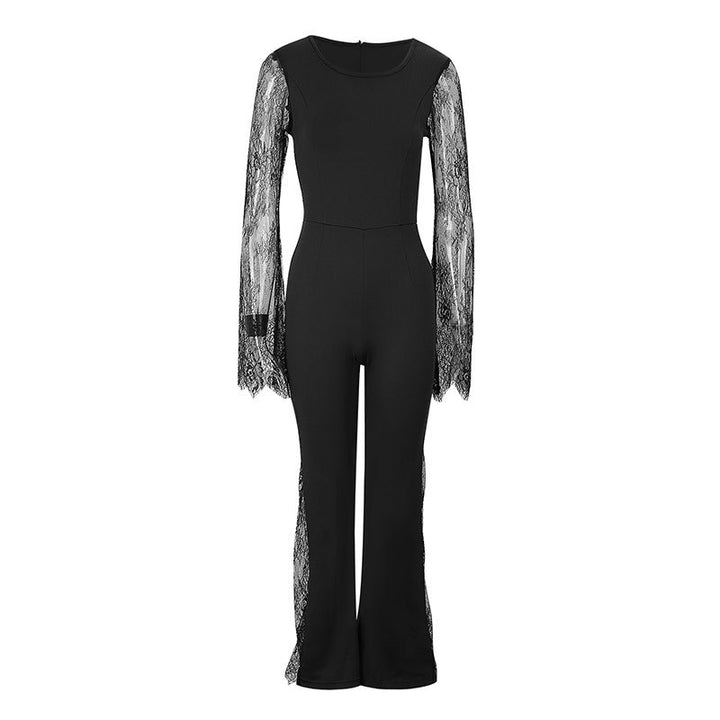 Dame Elegant jumpsuit med skinnende spids og bredt ben Skovae