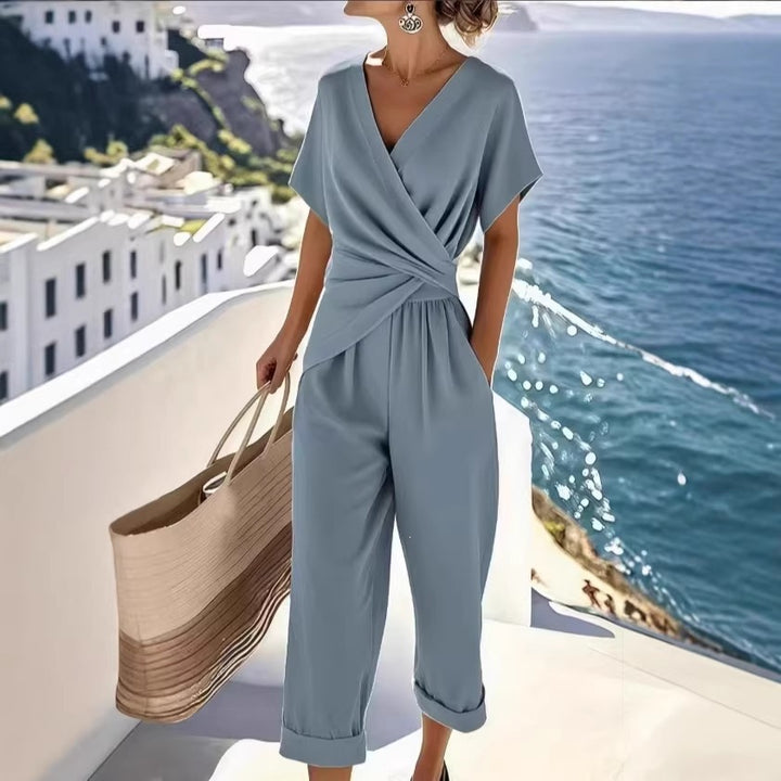 Dame Elegant jumpsuit med vikkelook og brede ben Skovae