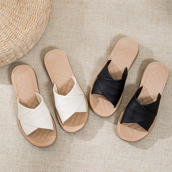 Femme Sleek Crossband Slide Sandaler med Komfortfodseng Stilla