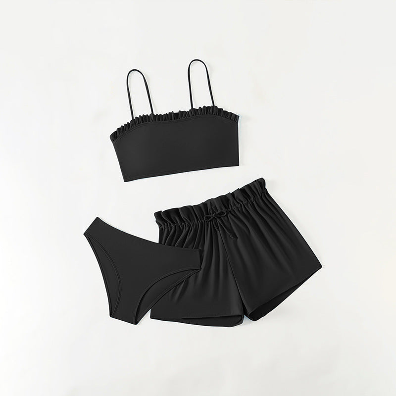 Dame bikini-sæt med rynket top og behagelige shorts Stilla