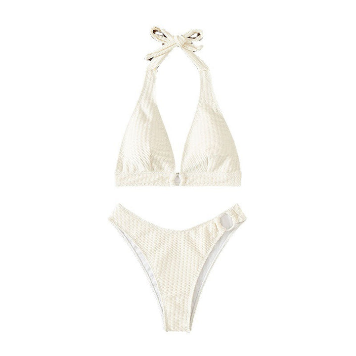 Dame Triangel-Bikini top med justerbare ringdetaljer og høj talje Stilla