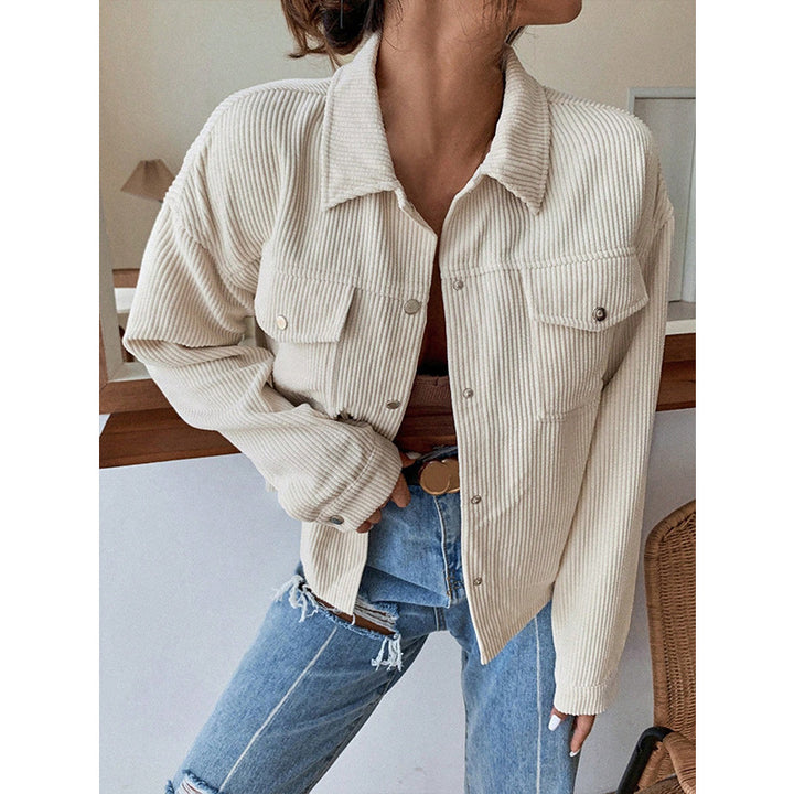 Dame afslappet cordjakke i oversized stil Stilla