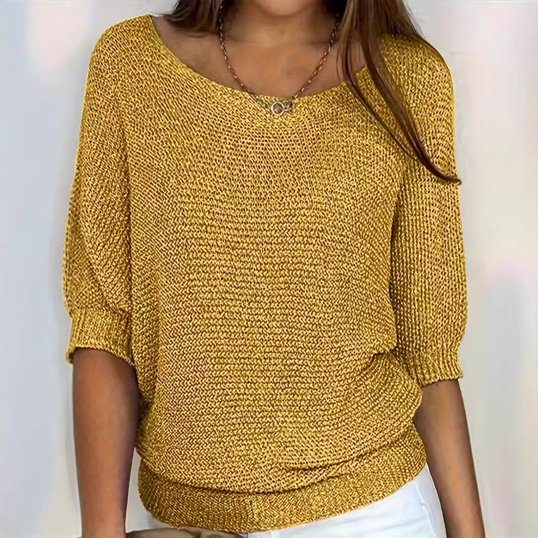 Femme Oversized Strikpullover med flagermusærmer Stilla
