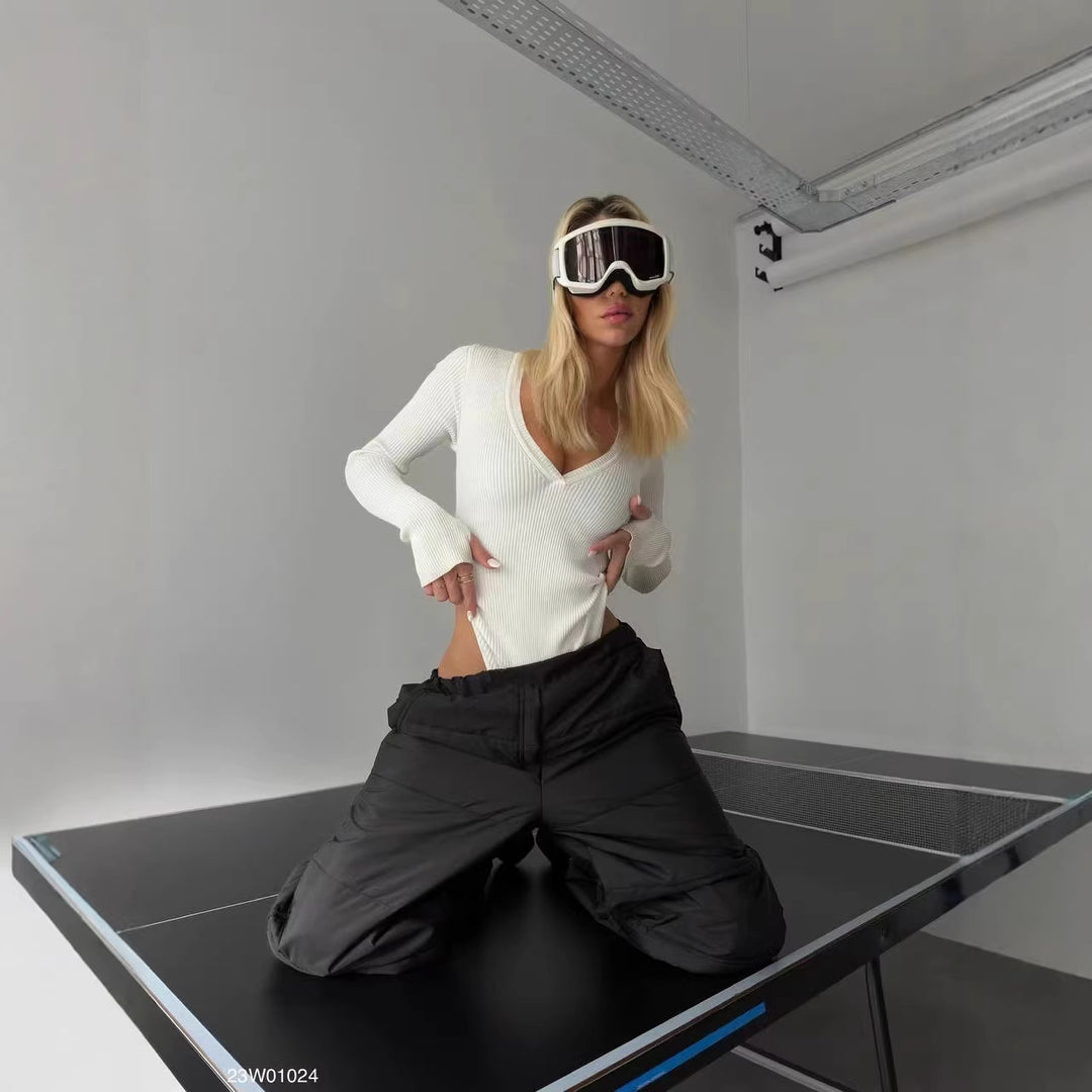 Dame elegant steppingjakke i kort design med polstret overdel Skovae