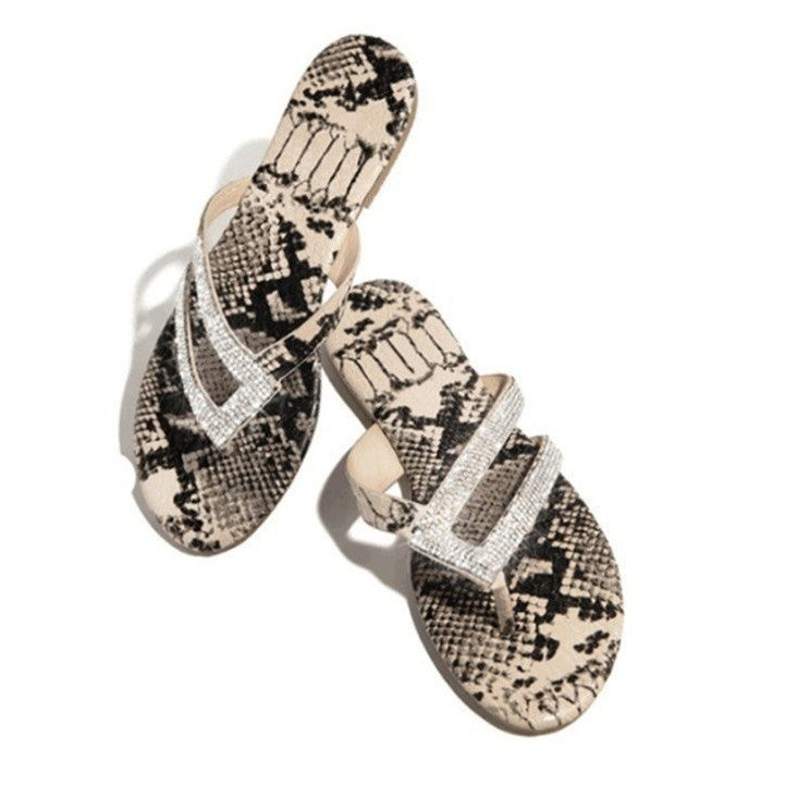 Dame mode Flip-Flops med glitrende remme og holografisk overmateriale Stilla