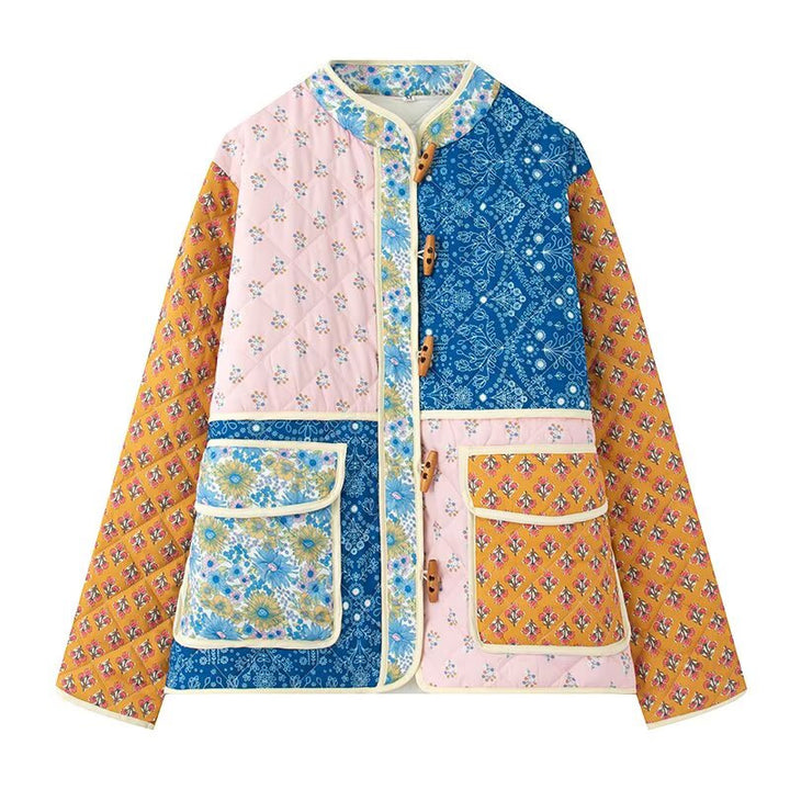 Dame quiltet patchwork-jakke med funktionelle lommer Stilla