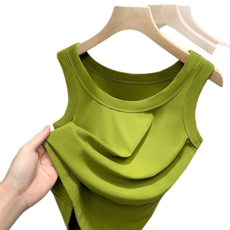 Dame tanktop uden ærmer med raffineret draperingseffekt Stilla