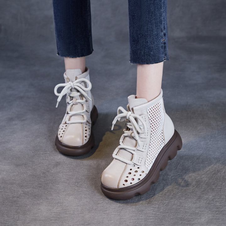 Dame Åndbare Net Snørebånd Ankelsneakers med Polstret Såle Stilla