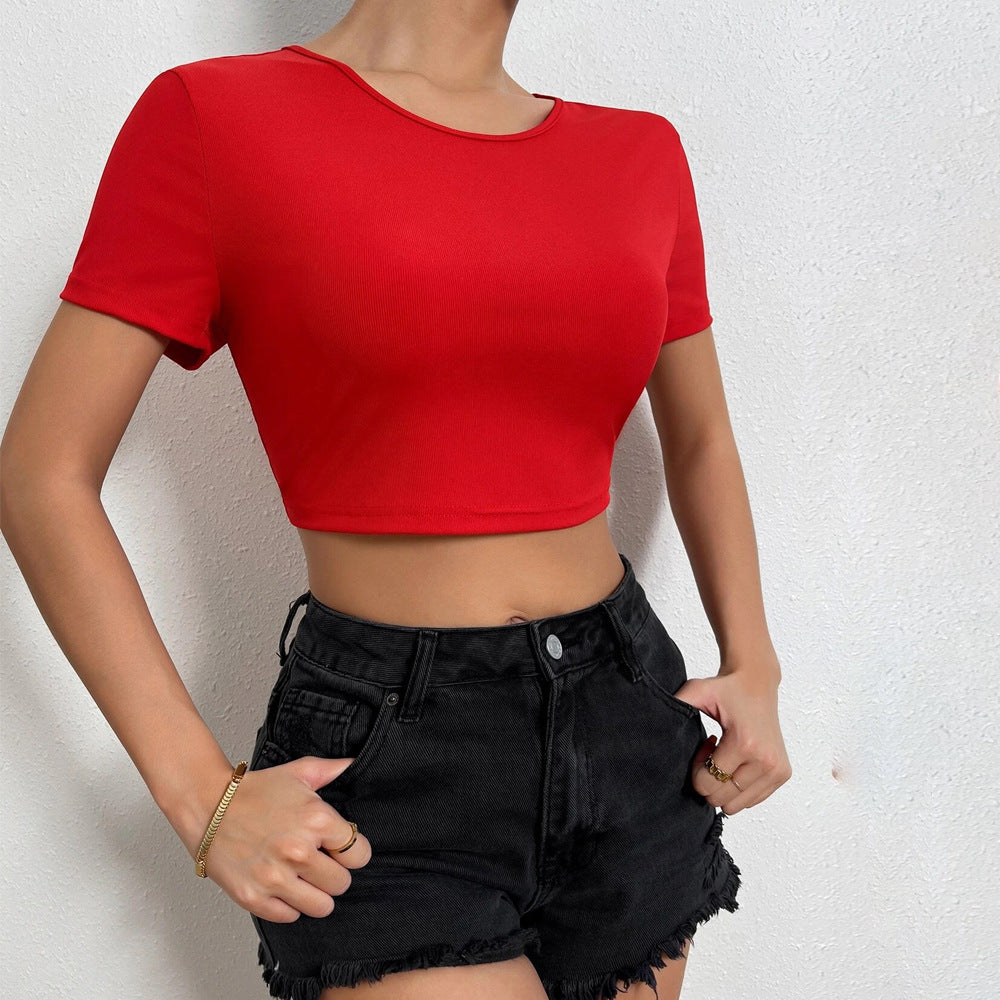 Kvinders cropped top med dekorative rygbind bånd Stilla