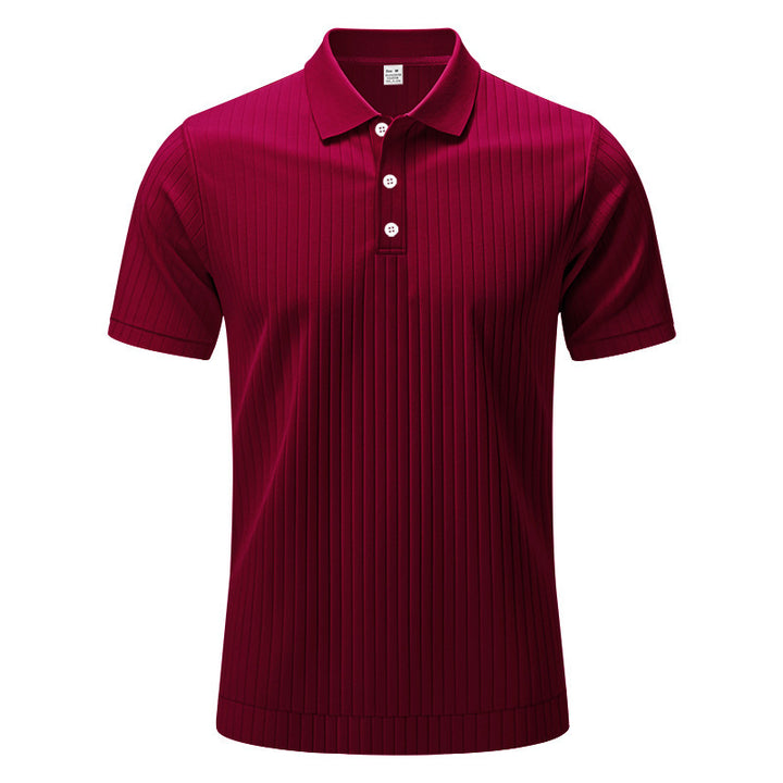 Herrer Poloshirt med vertikale striber og klassisk krave Stilla
