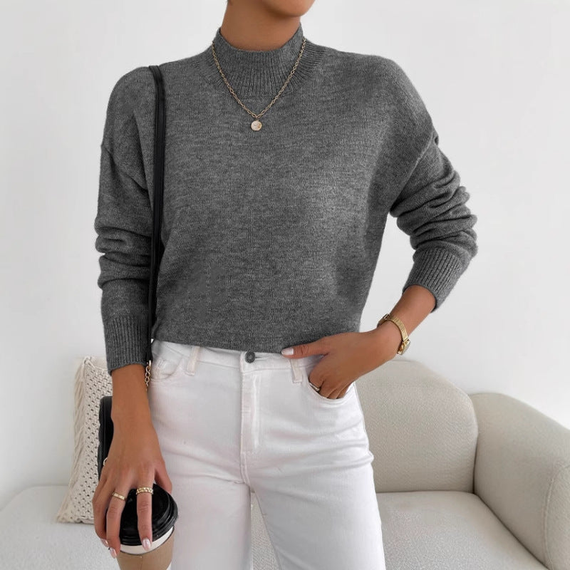 Kvinders sweater med høj krave og blødt materiale Stilla