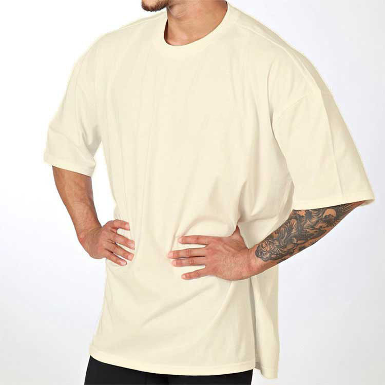 Herrer Oversized T-Shirt i højkvalitets bomuldsblanding med rund halsudskæring Stilla