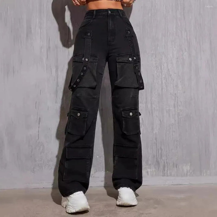 Dame Cargo-jeans i afslappet oversized snit med funktionelle lommer Stilla