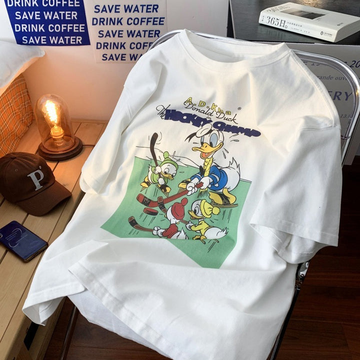 Dame T-shirt med historisk comic-print og casual snit Stilla
