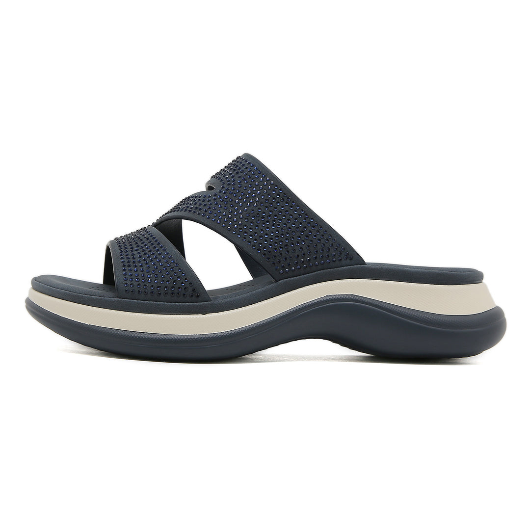 Dame komfortable sandaler med stilfulde glimmerdetaljer og ergonomisk fodseng Stilla