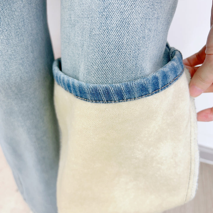 Dame brede jeans med høj talje og afslappet snit Stilla