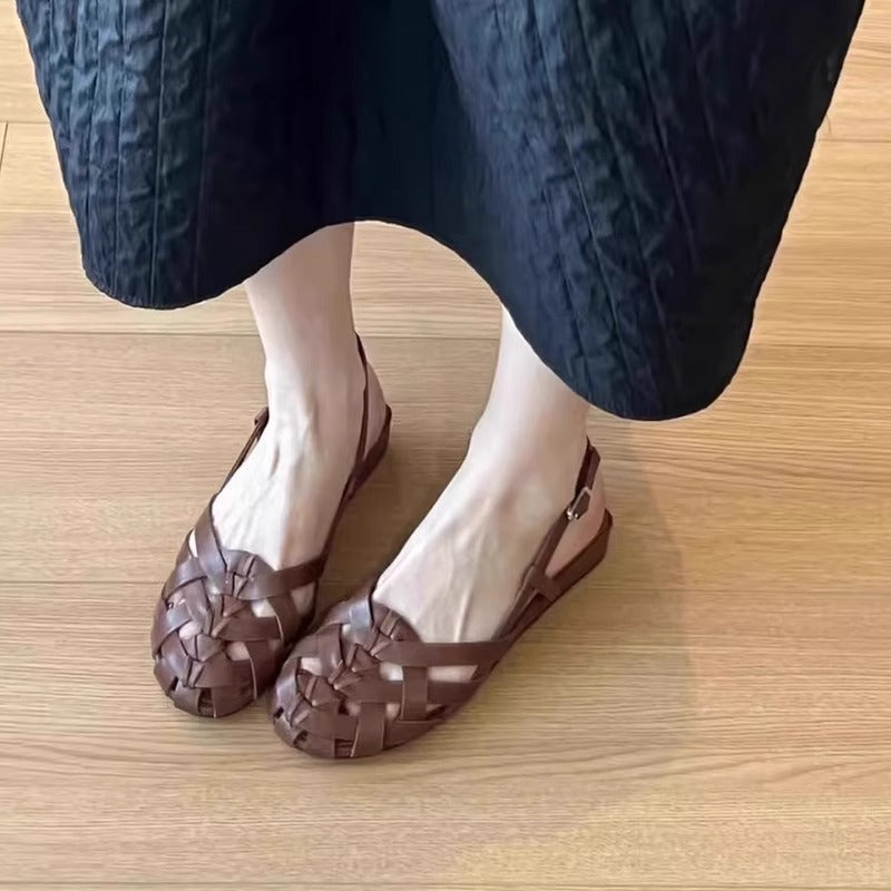 Dame Woven Sandaler med elastisk ankelrem Stilla