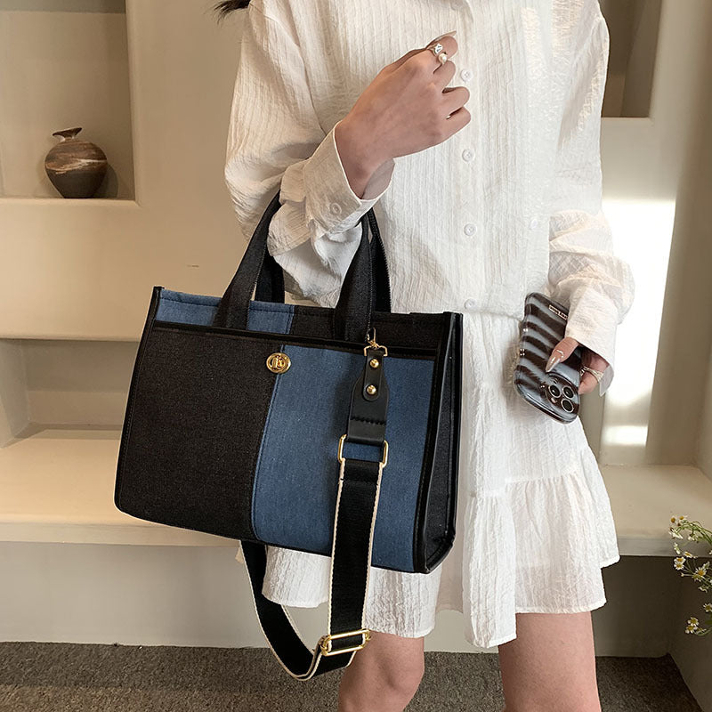 Dame Denim Laptop Tote Stilla