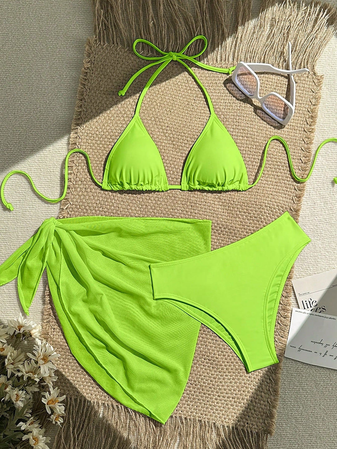 Dame trekant bikini med indpakning og justerbare stropper Skovae