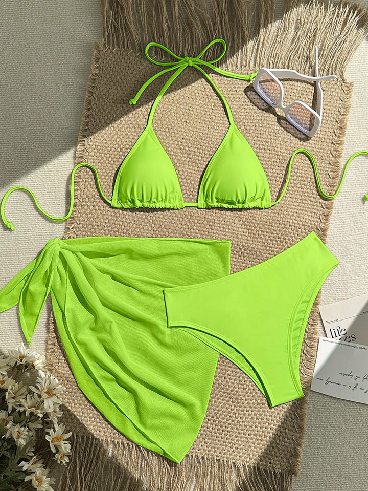 Dame trekant bikini med indpakning og justerbare stropper Skovae