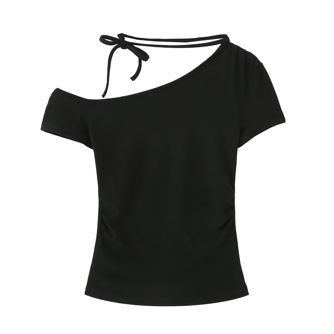 Dame Off-Shoulder top med knude dekoreret design og elegant skæring Stilla