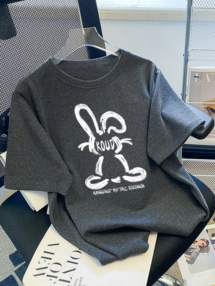 Dame T-shirt med legesyg kanin-design Stilla