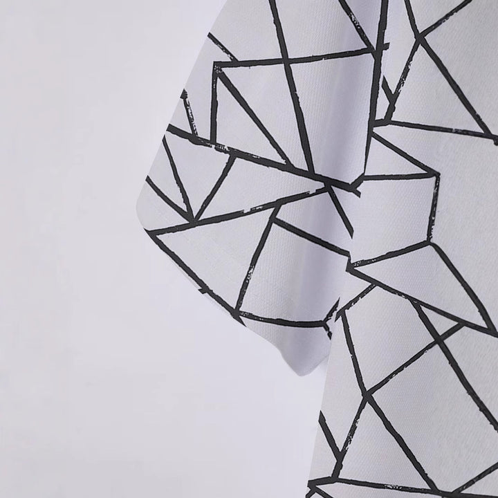 Herrer poloshirt med moderne geometrisk mønster og åndbart materiale Stilla
