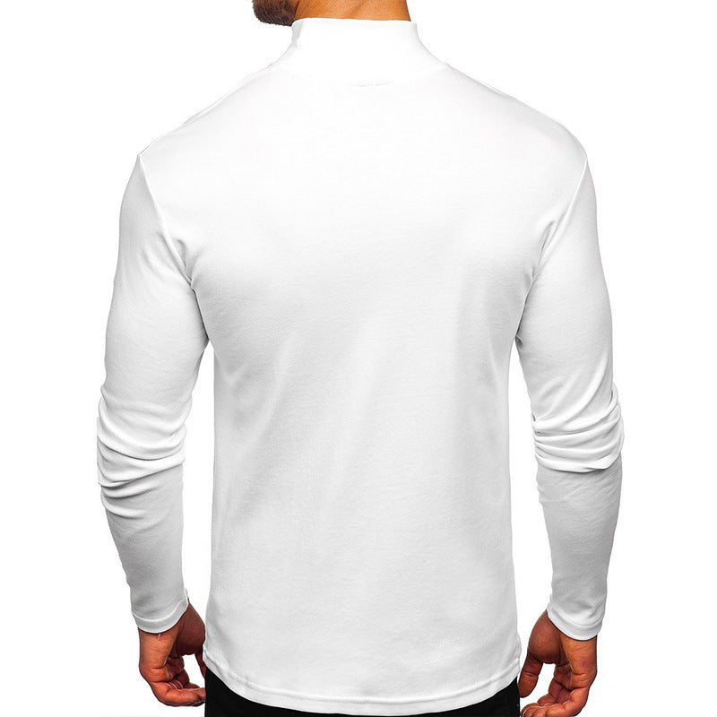 Herrer langærmet T-shirt med høj krave og funktionelt design Stilla