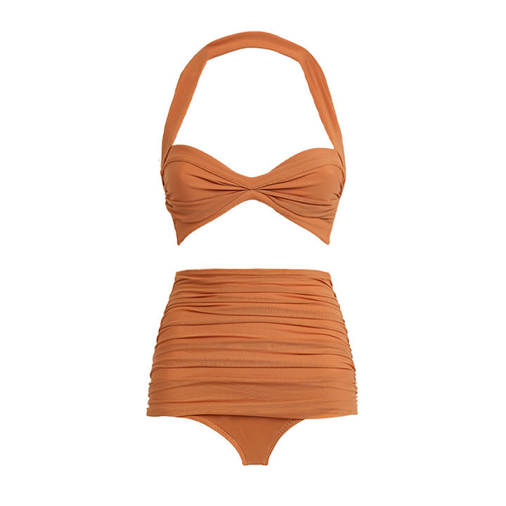 Damer moderigtigt to-delt bikini-sæt med elegant indpakningsnederdel Skovae