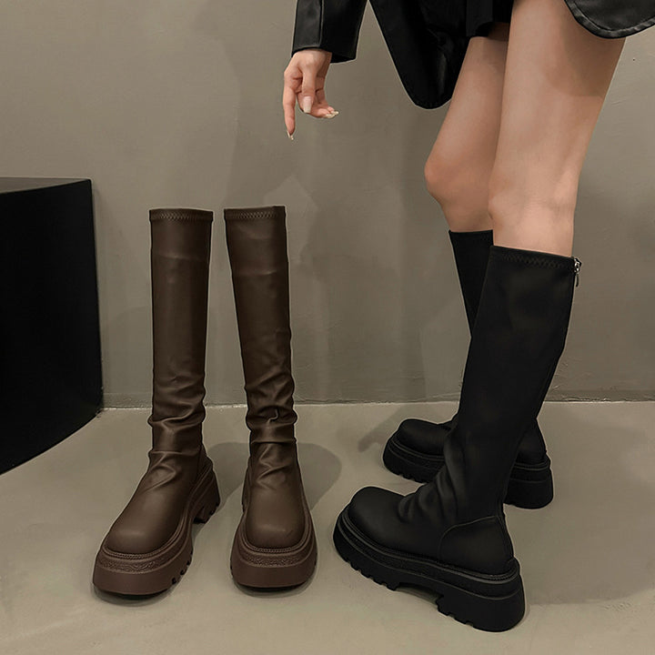 Dame Over-the-Knee-Fashion-Støvler med tyk sål Stilla