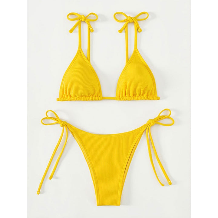 Dame Triangel-Bikini-sæt med justerbare stropper og munter design Stilla