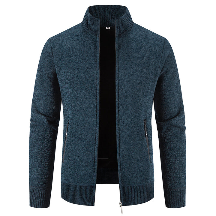 Herrer Behagelig Strik Zip-Up Cardigan Pullover Stilla