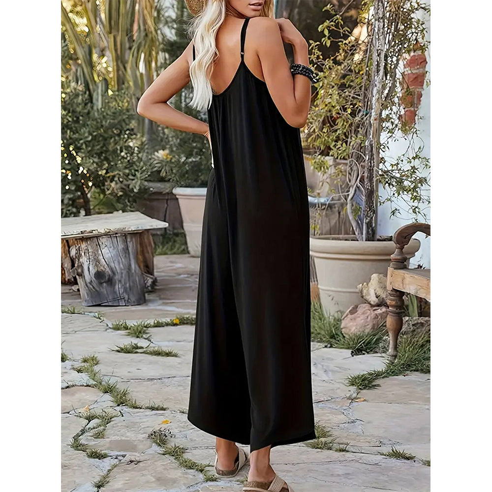 Dame jumpsuit med moderne hjerte-motiv og bred pasform Stilla