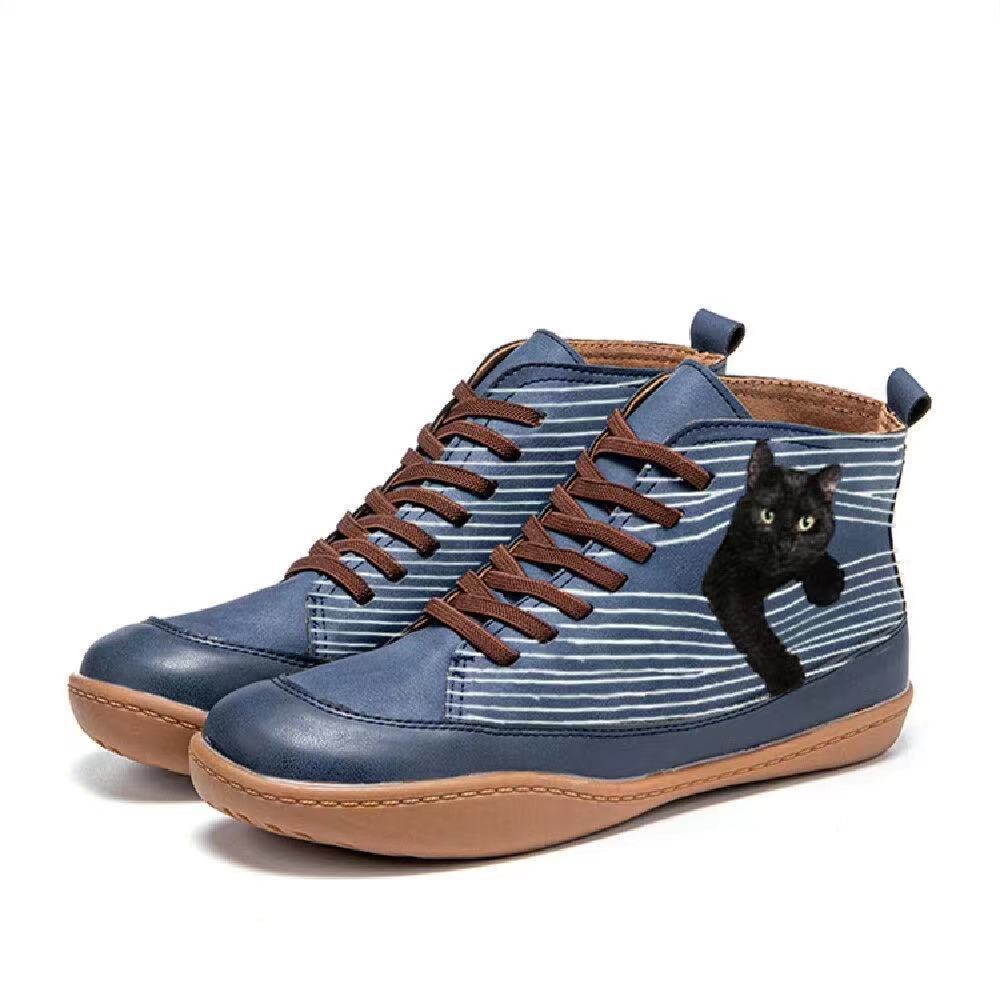 Dame fritids-sneakers med katte-design Stilla