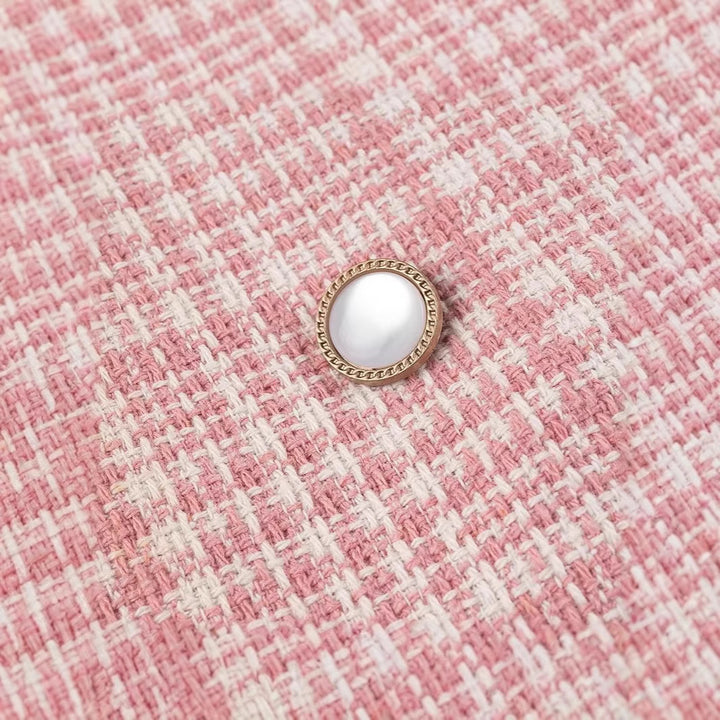 Dame cropped blazerjakke med ternet mønster Stilla