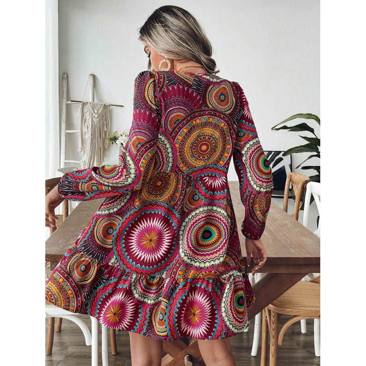 Femme Vibrant Bohemian-Style Mini Kjole Stilla