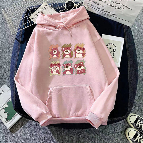 Kvinders hættepullover med dyre tegneserie design Skovae