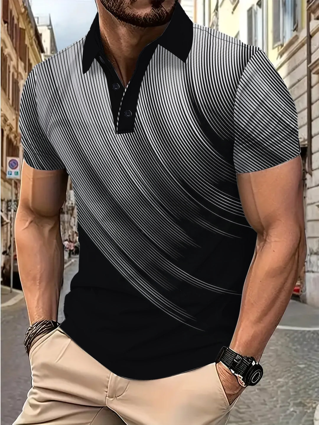 Herrer Poloshirt med moderne overgang og åndbar materiale teknologi Stilla