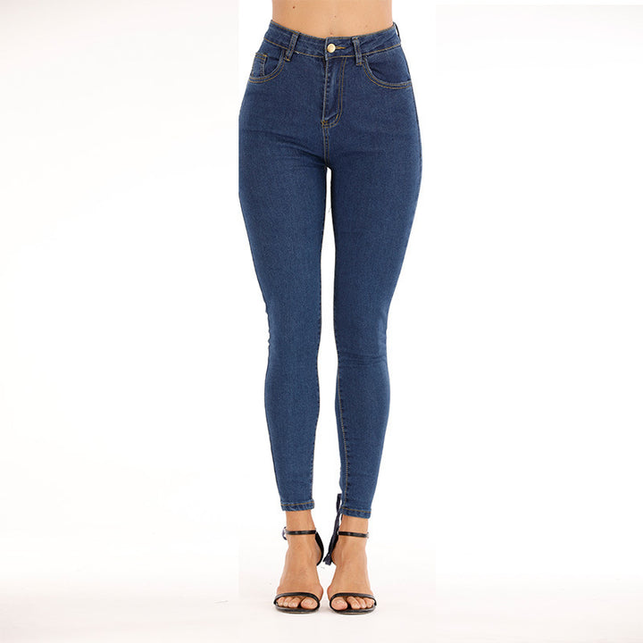 Dame High-Waist Skinny Jeans med sidelæns snore og kontureret snit Stilla