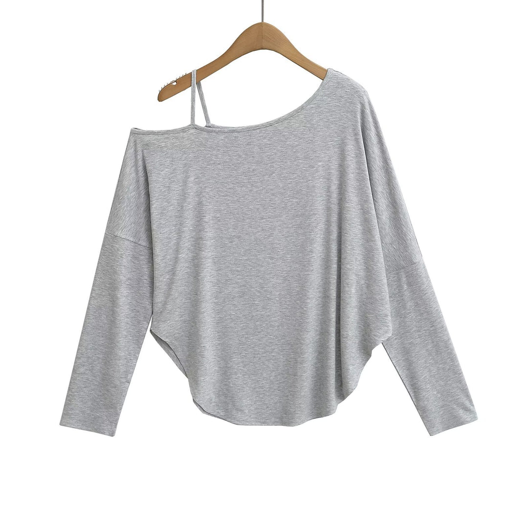 Dame afslappet Off-Shoulder langærmet skjorte med mode detaljer og raffineret snit Stilla