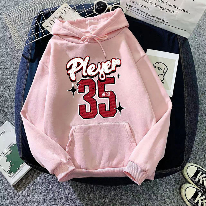 Kvindelig hætte sweatshirt med kreativ basketball design Skovae