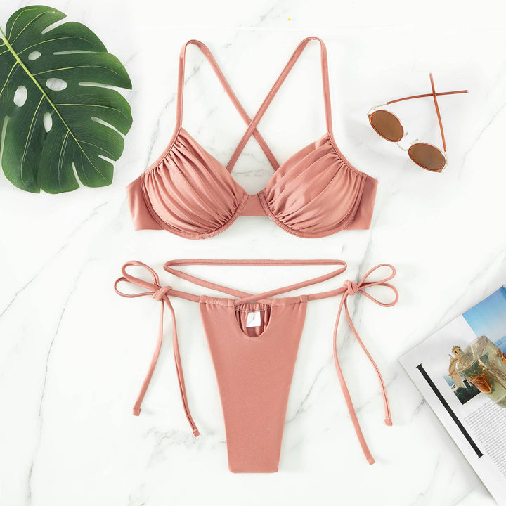 Dame Triangel-Bikini med innovativt bære system og figurskærende snit Skovae